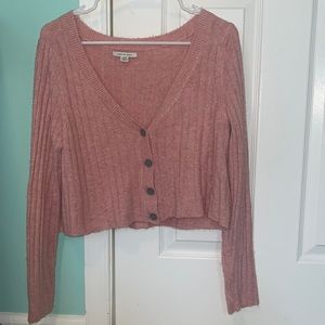 american eagle fuzzy cropped sweater - size M